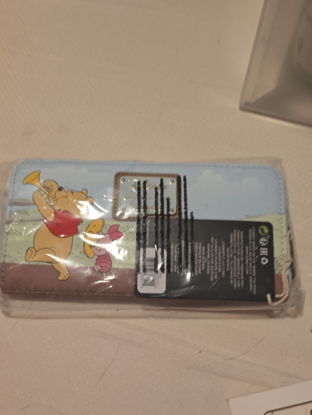 Disney Winnie the Pooh Light Blue & Brown Zip Wallet with Character Print